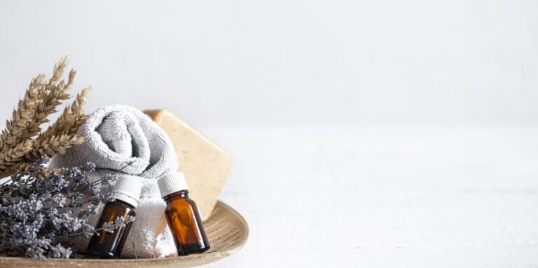 Still life with towels soap aromatic oils jars 169016 10919