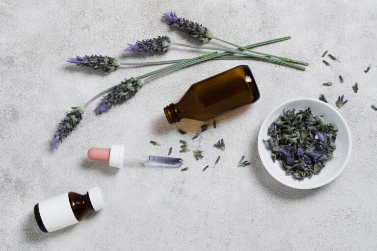 Top view glass bottle lavender 23 2148678052